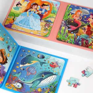 3 in 1 Fold Out Magnetic Puzzle Travel Booklet for Kids  - Fairy Tale
