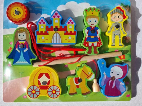 3-in-1 Wooden 3D Puzzles with Threading & Fishing Game - Fairy Tale