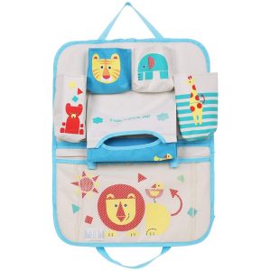 Car Back Seat Organiser, Snack, Toy, Nappy and Drink Storage - ABC Animals