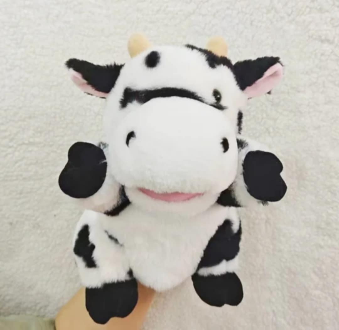 Plush Hand Puppet Toy - Cow