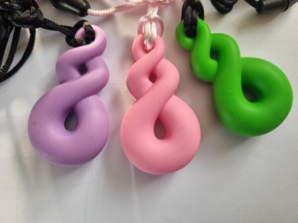 Twist Pendant Chew Sensory Necklace <BR>with Adjustable Strap