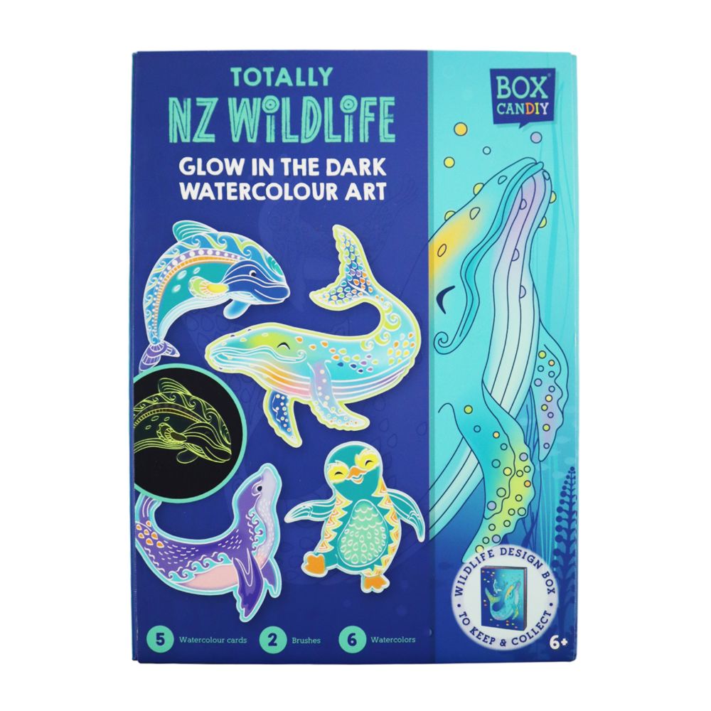 Totally NZ Wildlife Glow-in-the-Dark Water Colour Art