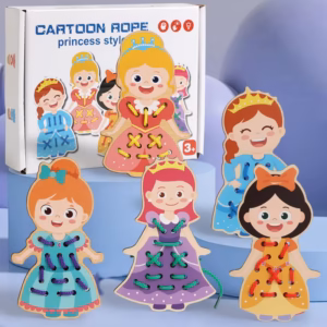 Wooden Threading & Lacing Rope Kit - Princess