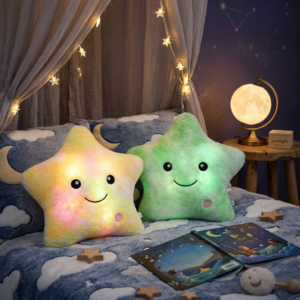 Glow Star LED Plush Pillow – Glitter